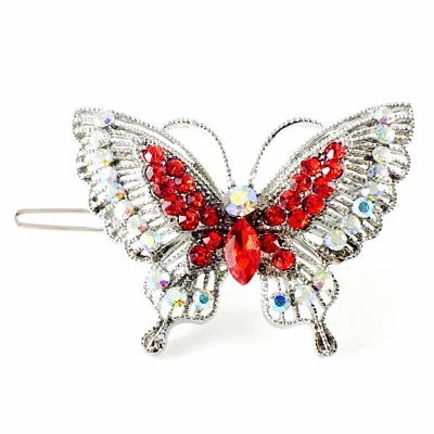 США женщин бабочка волосы зажим со стразами кристалл шпильки шикарный милый красный новый - Изображение 1 из 4