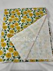 Indian Handmade Cotton Kantha Quilt Bedspread Blanket Gudri Floral Print