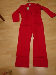Damen- oder Herren-Kesselanzug oder Overalls oder Overalls mit rotem Reißverschluss. - Bild 1 von 5