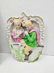 Placa de arte de pared colgante de porcelana Betson vintage pintada a mano Romeo Julieta 3D - Imagen 1 de 5