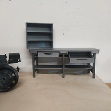 Werkstatt Werkbank mit 2 Schubladen +Regal 1:18 1:16 Diorama Modellbau