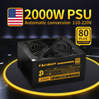 GPU Mining Power Supply 2000W 80 PLUS PSU Crypto Miner ETH 16 6+2 PCIE US STOCK