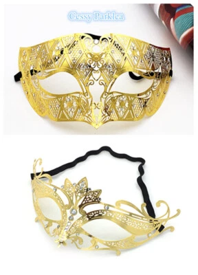 SN-A1-1  Men Women Masquerade Eye-Mask Venetian Costume Party Accessories Gold - Image 1 of 4