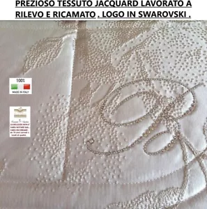 BLUMARINE copriletto trapuntato tessuto jacquard tinto filo ricamato e SWAROVSKI - Bild 1 von 11