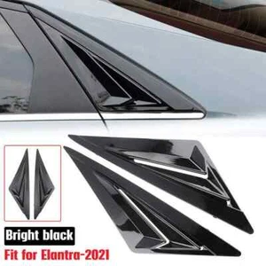2X Fits Hyundai Elantra 2021-24 Gloss Black Side Vent Window Louver Shutter Trim - Foto 1 di 8