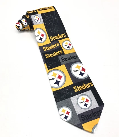 NFL Pittsburgh Steelers Block And Play Neck Tie 2002 Ralph Marlin Gold Black Cover