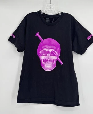Camiseta de manga corta con gráfico de cabeza de tornillo con calavera púrpura negra de VLONE para hombre Foto 1 de 4