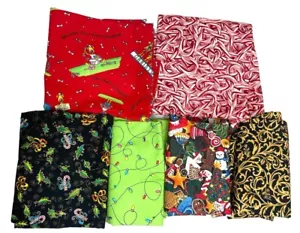 6 pcs Quilting Cotton Fabric Bundle Sewing CHRISTMAS Themed 44" x 37" - Picture 1 of 8