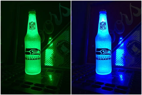NFL Seattle Seahawk Football 12 oz Beer Bottle Light LED Man lamp sign tickets Cover