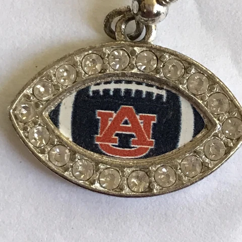 Auburn Tigers NCAA Logo Silver Dangler Earrings Hypo-Allergenic. War Eagles Cover