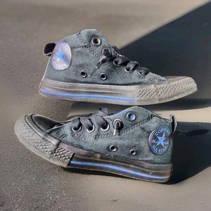 Boy's Size 13 Black And Blue; Nice Fade On Them; Converse Chuck Taylor All Star - Picture 1 of 11