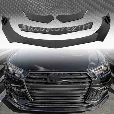 For AUDI A4 A5 A6 A7 S4 S5 Front Bumper Lip Spoiler Splitter Carbon Fiber Look Foto 1 de 4
