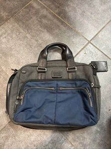TUMI Nuevo Maletín Slim Commuter ALPHA BRAVO Bolso de Negocios Para Hombre Gris Azul - Imagen 1 de 8