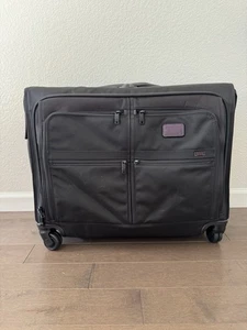 Tumi Alpha 2 Medium Trip 4 Wheeled Spinner Rolling Garment Bag Black Purple Acc - Picture 1 of 13