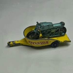 Vintage Lesney Matchbox Superfast 38 Honda Motorcycle and Trailer XLNT 1970 - Picture 1 of 7