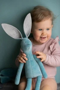 CONEJITO DE PELUCHE COLOR OCÉANO - juguete de conejito de peluche suave, color océano, lindo y tierno - Imagen 1 de 8