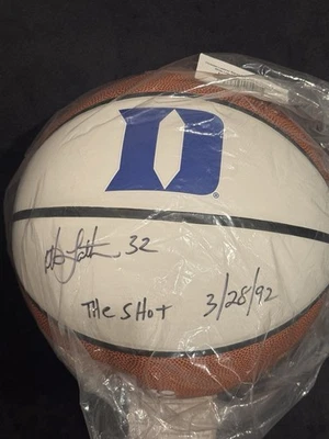 Christian Laettner Autografiado Duke Blue Devils Baloncesto THE SHOT CERTIFICADO DE AUTENTICIDAD JSA Foto 1 de 3