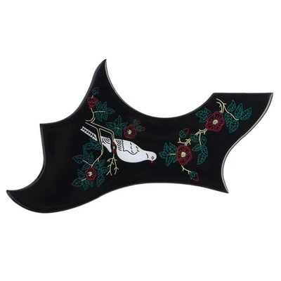 Golpeador de guitarra acústica autoadhesivo engrosado Dove placa antiarañazos negro Foto 1 de 3