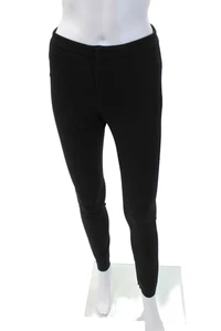 Vince Womens Cotton Textured Zip Pleated Skinny Leg Dress Pants Black Size 0 - Picture 1 of 5