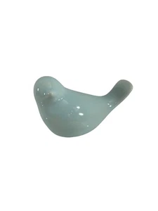Mini Ceramic Bird Figurine Pale Blue Glossy Finish Tabletop Home Decor Ornament - Picture 1 of 6