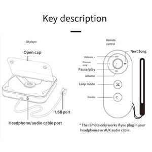 Portable For Car CD Player Offering USB Playback and AUX Compatibility - Photo 1/12