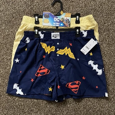 Wonder Woman / Super Girl Graphic Boxer Shorts Women’s Sizes Large 12-14 - Image 1 of 4