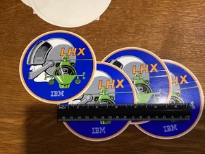 VINTAGE LOT OF FOUR IBM LHX HELICOPTER SYSTEMS STICKERS - Picture 1 of 3