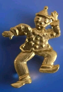 Broche Prendedor Payaso Tono Dorado Articulado Bailarín Payaso Prendedor Clownmania De Colección - Imagen 1 de 12