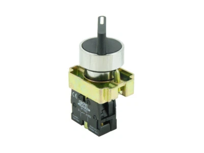 SCL 22MM Panel Mount 3 Position Latching Selector Switch & 2 x Normally Open Contact