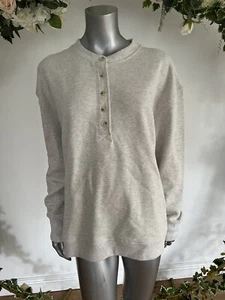 Maglione maglione JOULES Henley Quinn donna taglia 20 curva grigio chiaro marna NUOVO MY03 - Foto 1 di 12