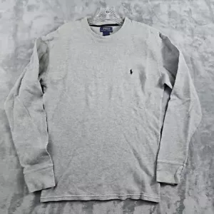 Polo Ralph Lauren vintage camicia uomo L grigia termica anni 90 maglia waffle manica lunga - Foto 1 di 8