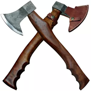 Haller kräftige Wikinger Axt m. Holzgriff Axtblatt geschmiedet Leder-Kopfscheide - Bild 1 von 6