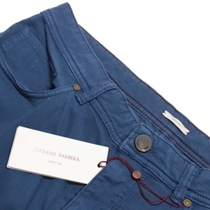 Luciano Barbera NWT 5 Pocket Jean Cut Casual Pants Size 48 32 US In Blue Cotton - Picture 1 of 17
