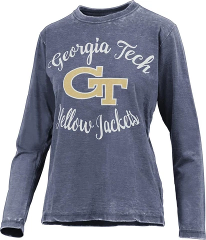 Women's Georgia Tech GT Long Sleeve Tee Vintage LS TShirt Cover