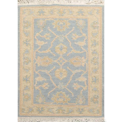 1'10” x 2'7” Hand Knotted 100% Wool Reversible Soumak Oriental Area Rug Aqua - Image 1 of 4