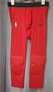 Nike NBA Pro Hyperstrong Men's Padded Knee 3/4Pants Tights AA0756-666 Red Med T - Picture 1 of 3