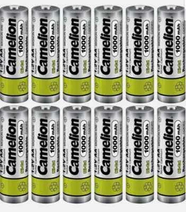 Camelion AA Ni-CD 1000mAh 1.2V Rechargeable Solar Light Lawn Lamp Batteries x 12 - Picture 1 of 1