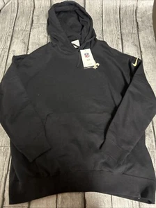 NWT Women’s Nike New Orleans Saints Hoodie Black Large Sweatshirt Retail $85 - Picture 1 of 10