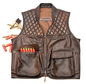 Leather Hunting Vest , Hand Made, Gift ,Hunting, Hunting Accessories , Hunting - Picture 1 of 10