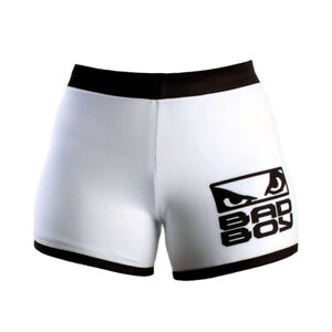 Bad Boy Classic Mens Vale Tudo Shorts White Training MMA Fight Shorts BJJ
