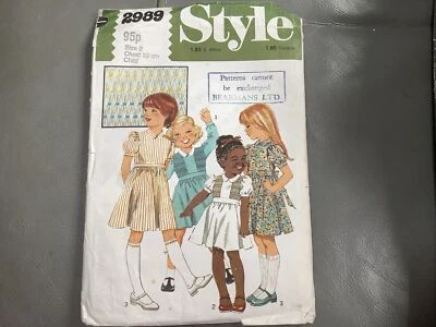 🧵Style 2989 girls smocked panel dress puffed sleeves peter pan collar sz 2 NEW - Image 1 of 2