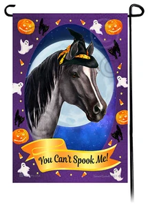 Halloween Garten Flagge - Blue Roan Horse - Bild 1 von 1