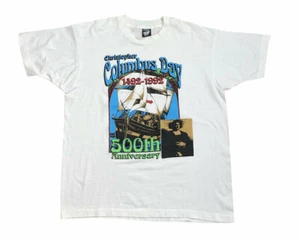 Vintage Christopher Columbus Day 1992 T Shirt (Size XL) - Picture 1 of 4