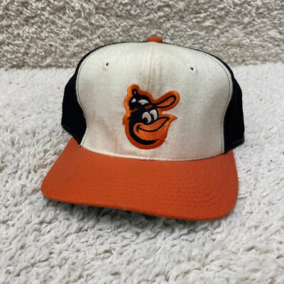 Vintage Twins Baltimore Orioles Hat Cap Fitted 7 White Orange Black Wool 70s 80s - Image 1 of 4