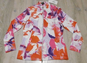 Amy Sport Women Small Golf Jems Jacket Italia Floral Full Zip Long Sleeve NWT - Picture 1 of 8