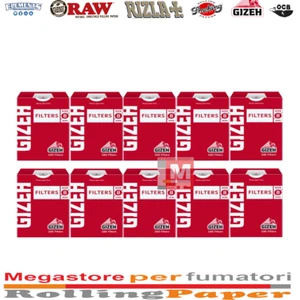 Filtri Gizeh Red Regular 8mm Con Pratico Dosatore Confezione Da 10 Astucci 100 - Zdjęcie 1 z 2