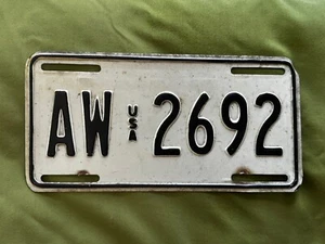 Vintage 80s USA Forces In Germany Auto License Plate AW 2692 Army Air Force Nice - Picture 1 of 2