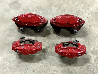 2017-2022 INFINITI Q60 RED SPORT FULL AKEBONO BRAKE CALIPER SET OEM #A0.04 - Image 1 of 4