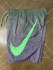 Nike Swim 9 Inch Volley Shorts Size Small Men Lined Swim Trunk Green Purple $64 - Picture 1 of 6