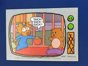 1990 Topps The Simpsons Base Card #43 Suck! Suck! Suck! Maggie Simpson - Picture 1 of 2